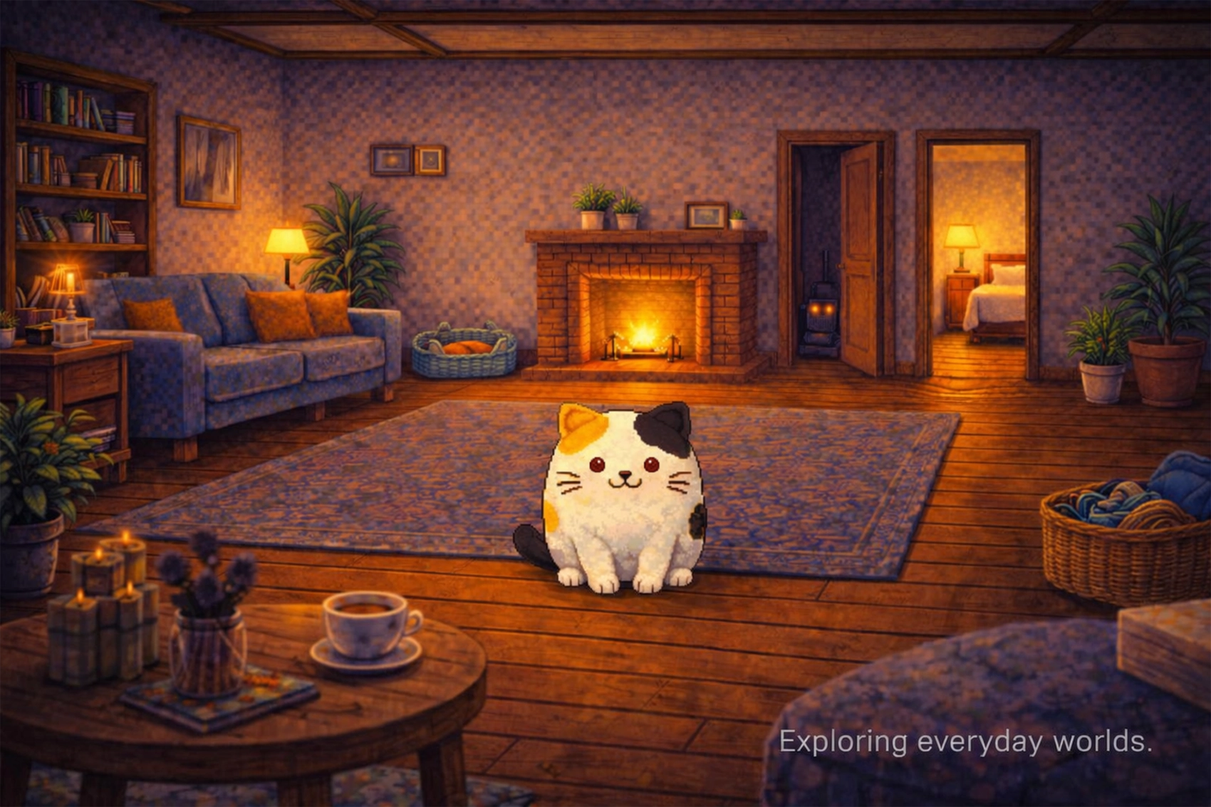 CushCat Living Room Illustration